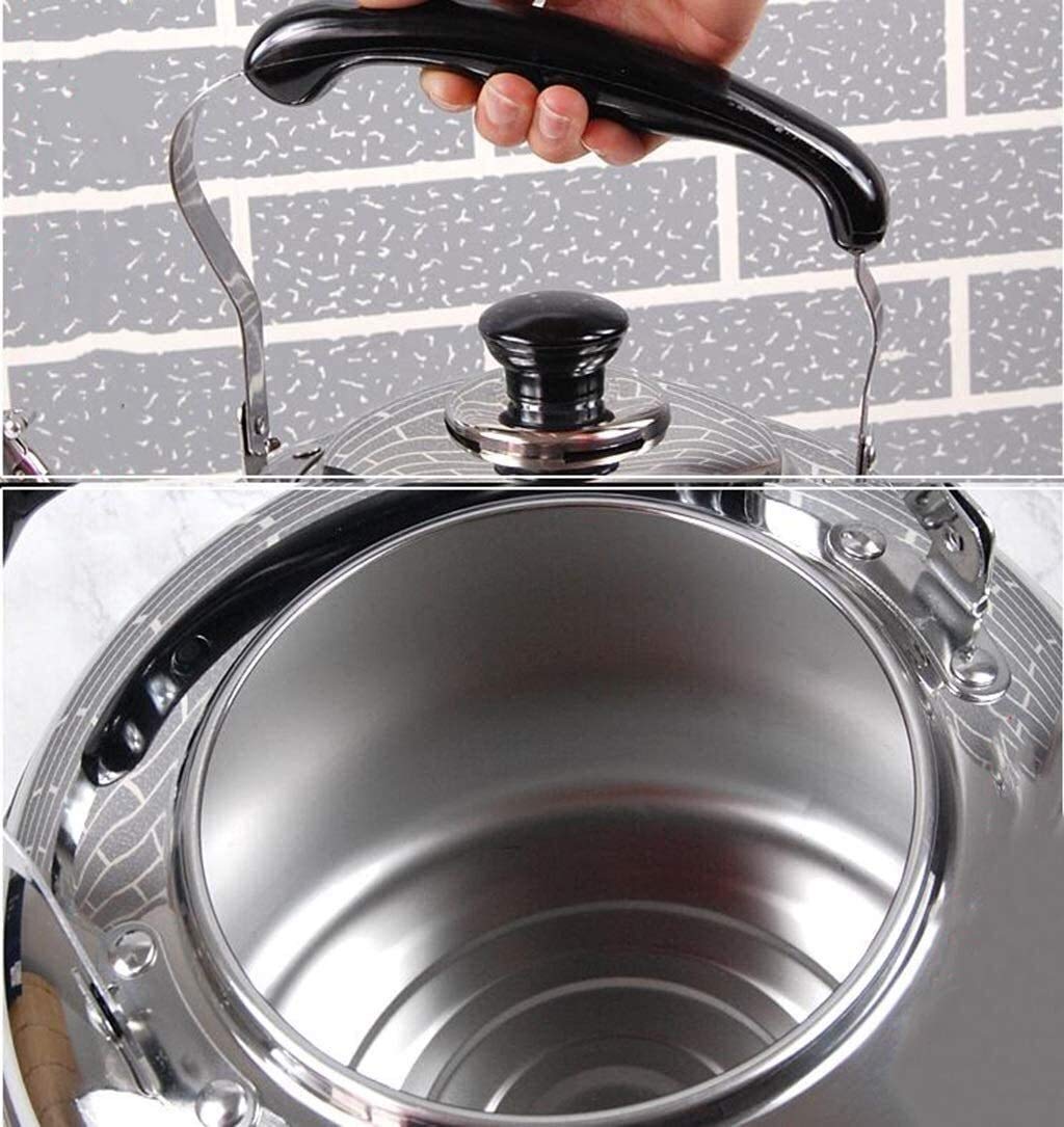 SHISHI Hervidor de Agua de los hogares Tetera Cafetera Acero Inoxidable 5L Caldera de Gas doméstico Cocina de inducción Universal Caldera Durable y fácil de Limpiar.