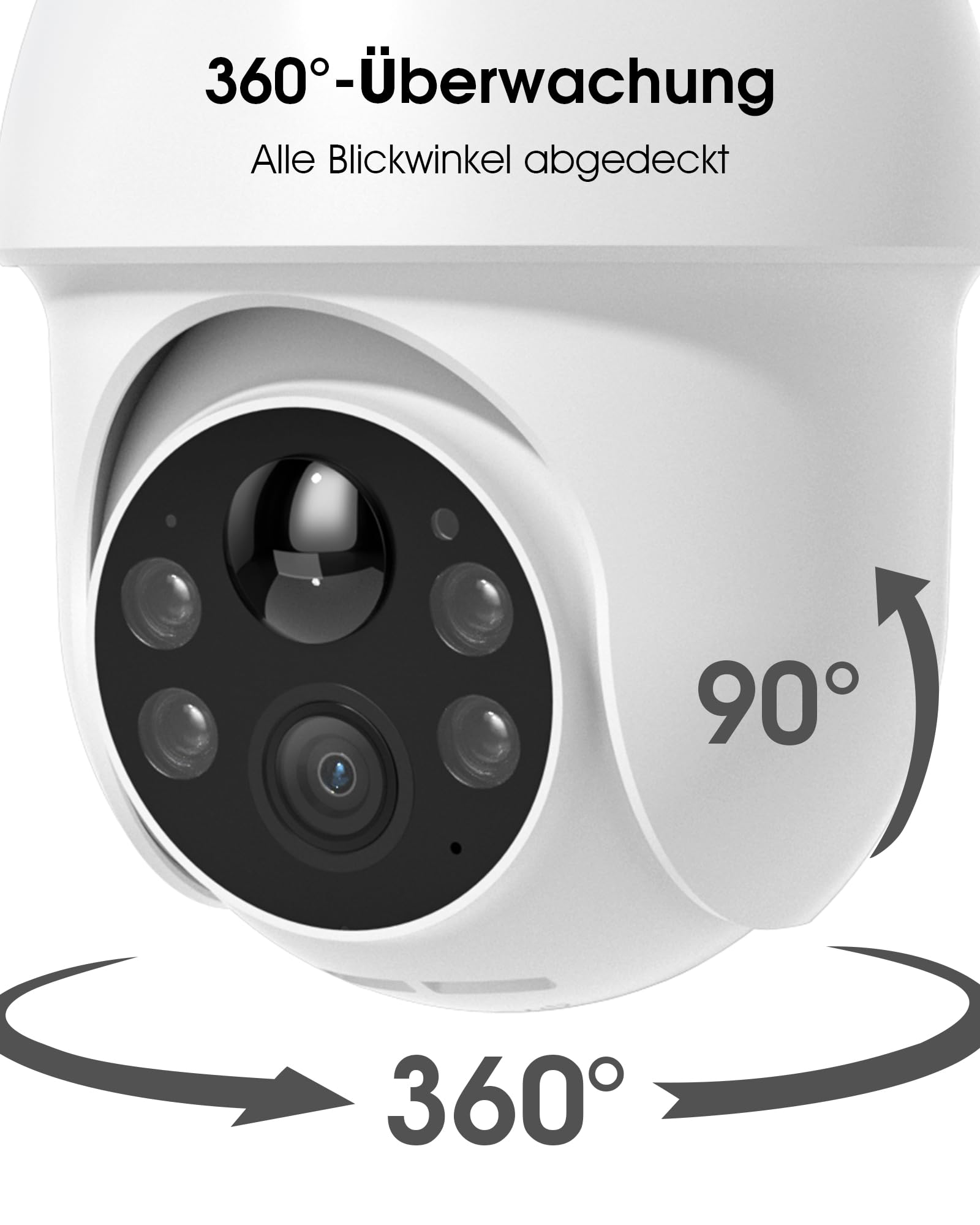 ANRAN 4K Solar Überwachungskamera Aussen WiFi,8MP Ultra HD 360°PTZ Kamera | Farbnachtsicht,2-Wege-Audio,PIR Bewegungserkennung,Personen-Erkennung per Infrarot Intelligenter Alarm,IP66,Für Alexa