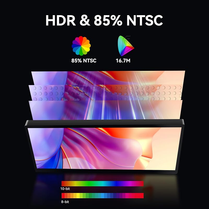 Prechen 12.3" hordozható érintőképernyős monitor 1920x720 IPS, összecsukható állvánnyal és hangszóróval