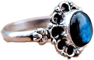 Natural Labradorite Ring, December Birthstone Ring, Oval ~ Gemstone Ring, Labradorite Jewelry, Healing Ring, Blue Flash Ring, Handmade Gemstone Jewelry, 925 Sterling Sliver Plated, Best Gifts Forever, Boho Ring, Daily Wear Ring, Engagement Ring