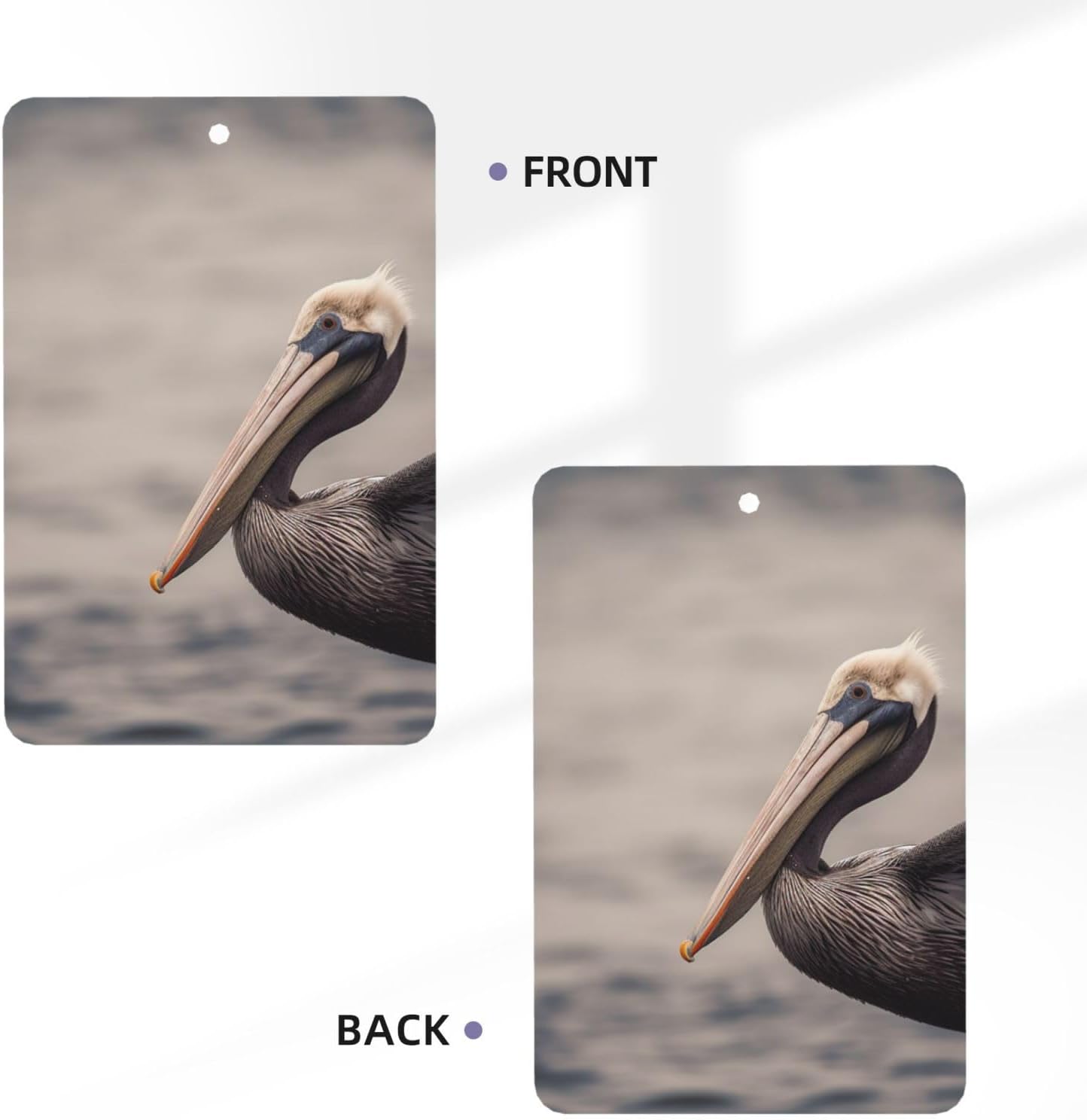 Car Air Fresheners Cards Set of 4 Pieces,Brown pelican Mirror Pendant Hanging Scented Cards for Wardrobe Bathroom Long-Lasting Auto Aromatherapy Tablets Gifts Car Rearview image 3