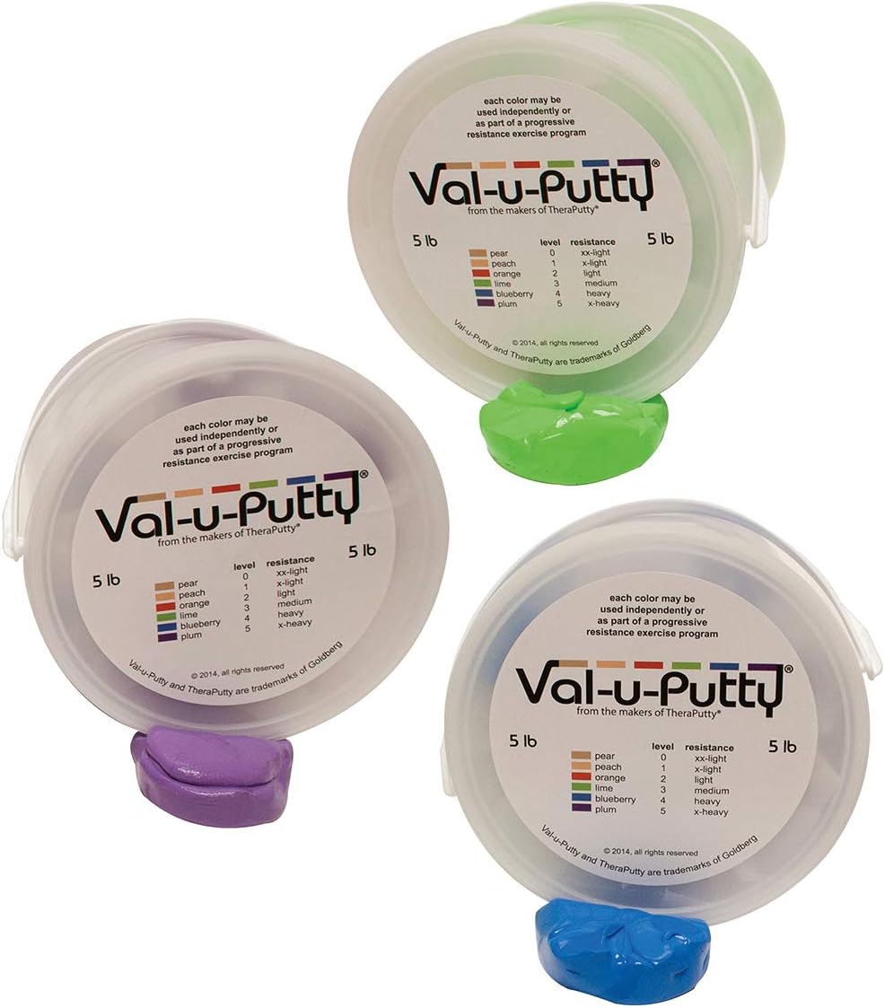 Exercise Putty - Lime, Blueberry, Plum - 5 LB Each - Bundle