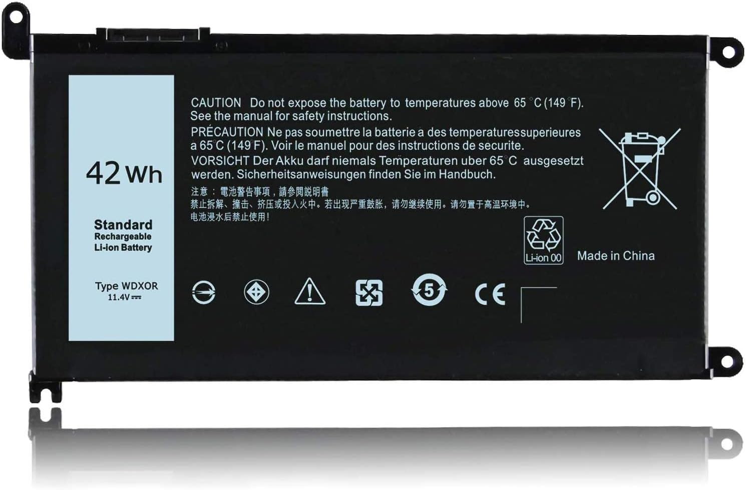 WDX0R Laptop Battery for Dell Inspiron 15 5565 5567 5568 5578 7560 7570 7579 7569 13 5368 5378 7368 7378 17 5765 5767 5770 Series Notebook Battery Fits 3CRH3 T2JX4 FC92N CYMGM -12 Months Warranty