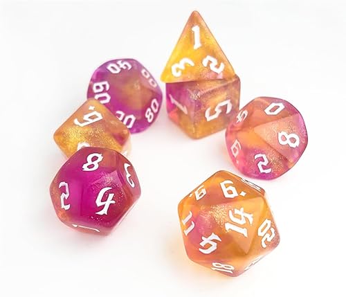 Vista 71 de DND - Juego de 7 dados poliédricos pastel únicos para D&D, Calabozos y Dragones, juegos de rol, RPG, accesorios MTG - Juego de sistema D20