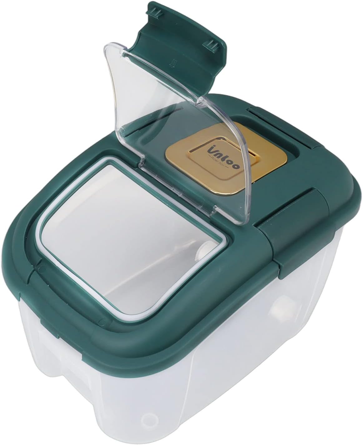 Rice Storage Bucket, Large Capacity PP Plastic Food Container with Sealing Ring and Clear Flip Cover, for Dry Foods (10kg/22.0lb Capacity)