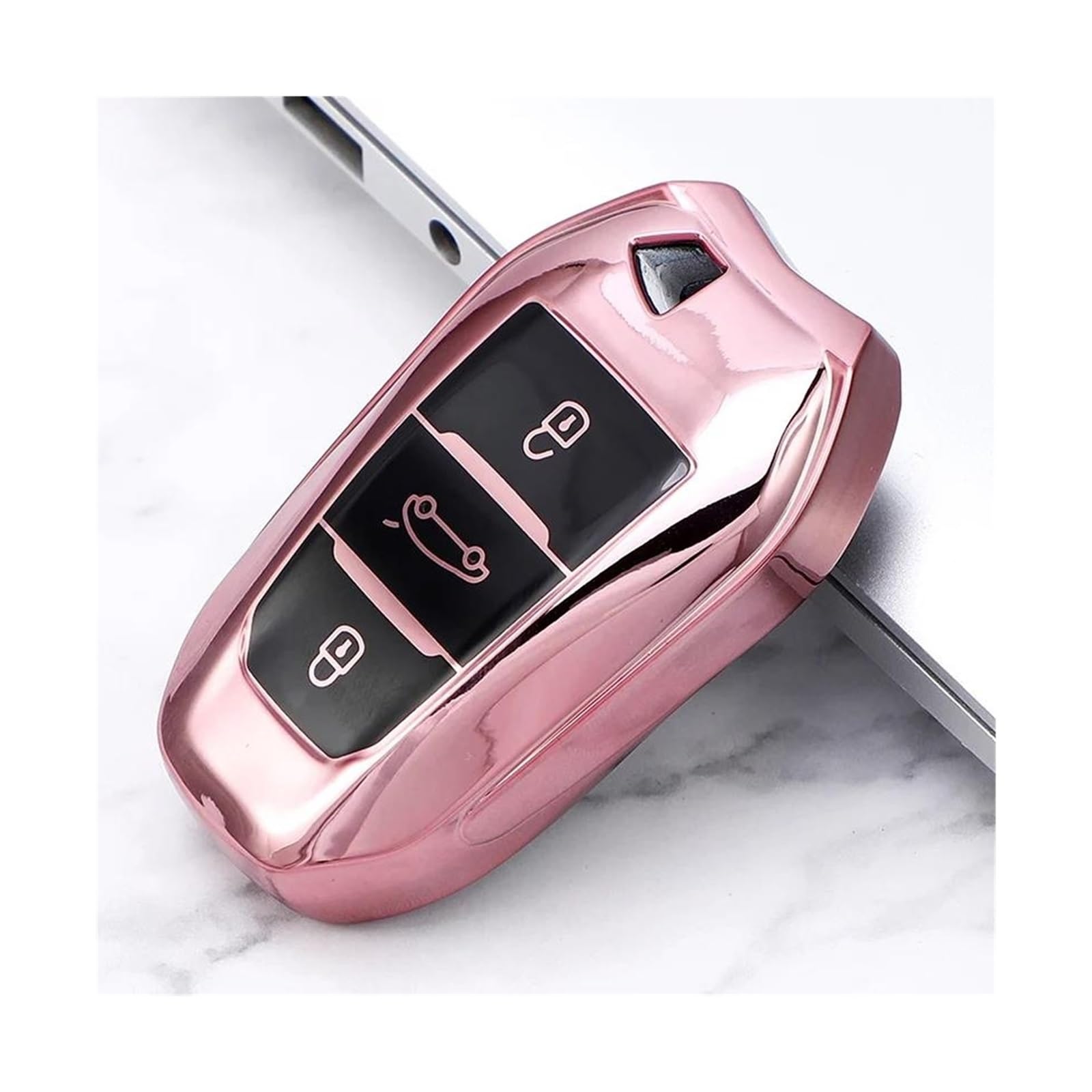 Coque de clé pour Citroën C4 C4L C6 C3-XR protection douce rose