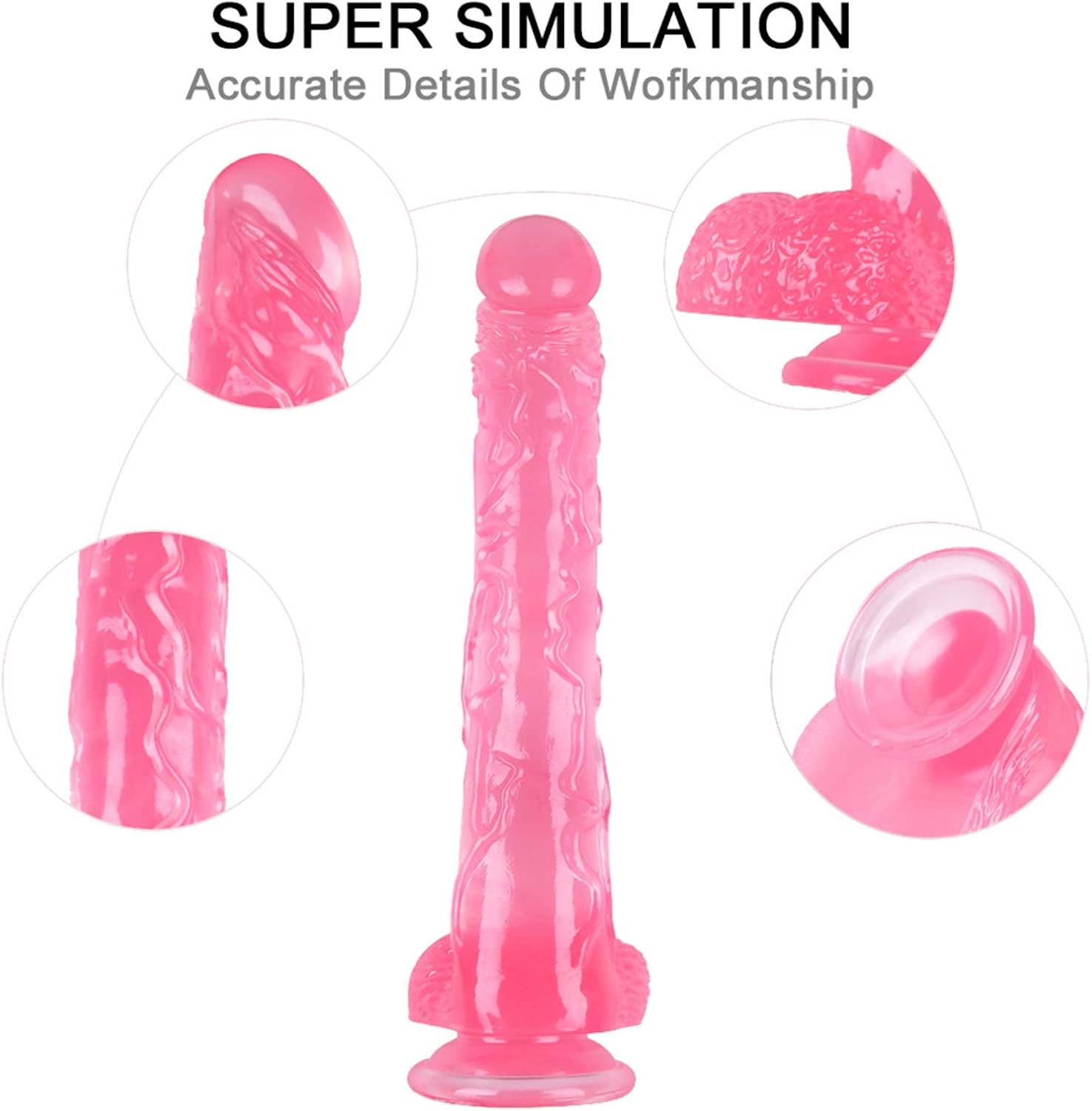 43Cm Giant Dildo Realistic Dildo Anal Dildo Real Dong with Powerful Suction Cup, Real Penis Replica Dildos for Couples Sex Toys for Couples(Pink)