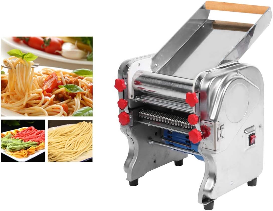 Electric Pasta Press Maker Noodle Machine Dumpling Skin Maker stainless steel (110V/60HZ,16cm width dough kneading machine)
