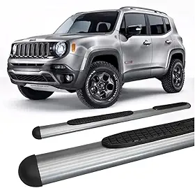 Estribo Lateral compatível com Jeep Renegade Oblongo Oval Grafite
