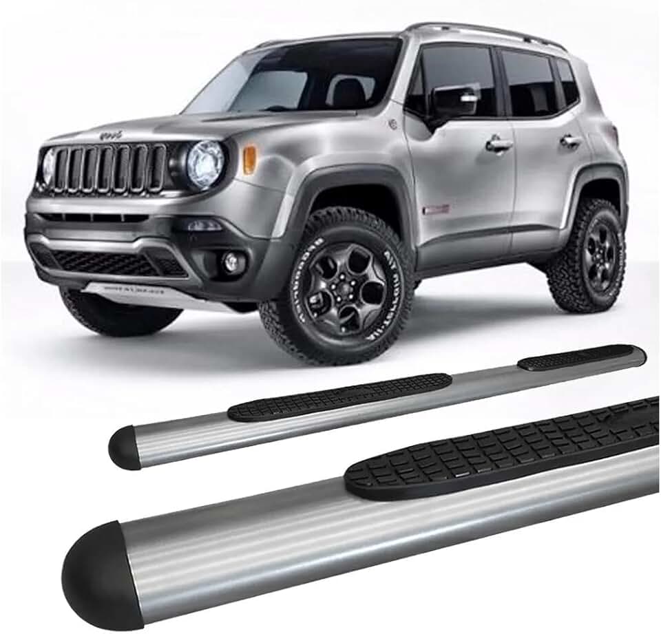 Estribo Lateral compatível com Jeep Renegade Oblongo Oval Grafite