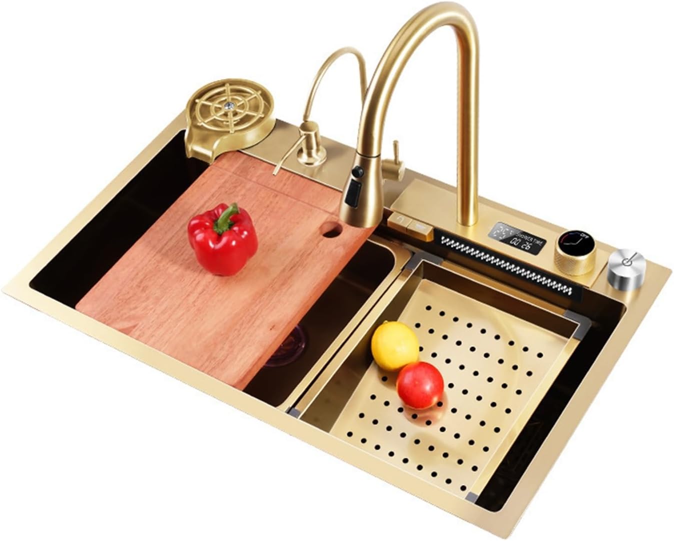 Sink Large Single Slot Stainless Steel Dishwashing Basin Vegetable Basin Multi-Function Large Single Tank(6846A)