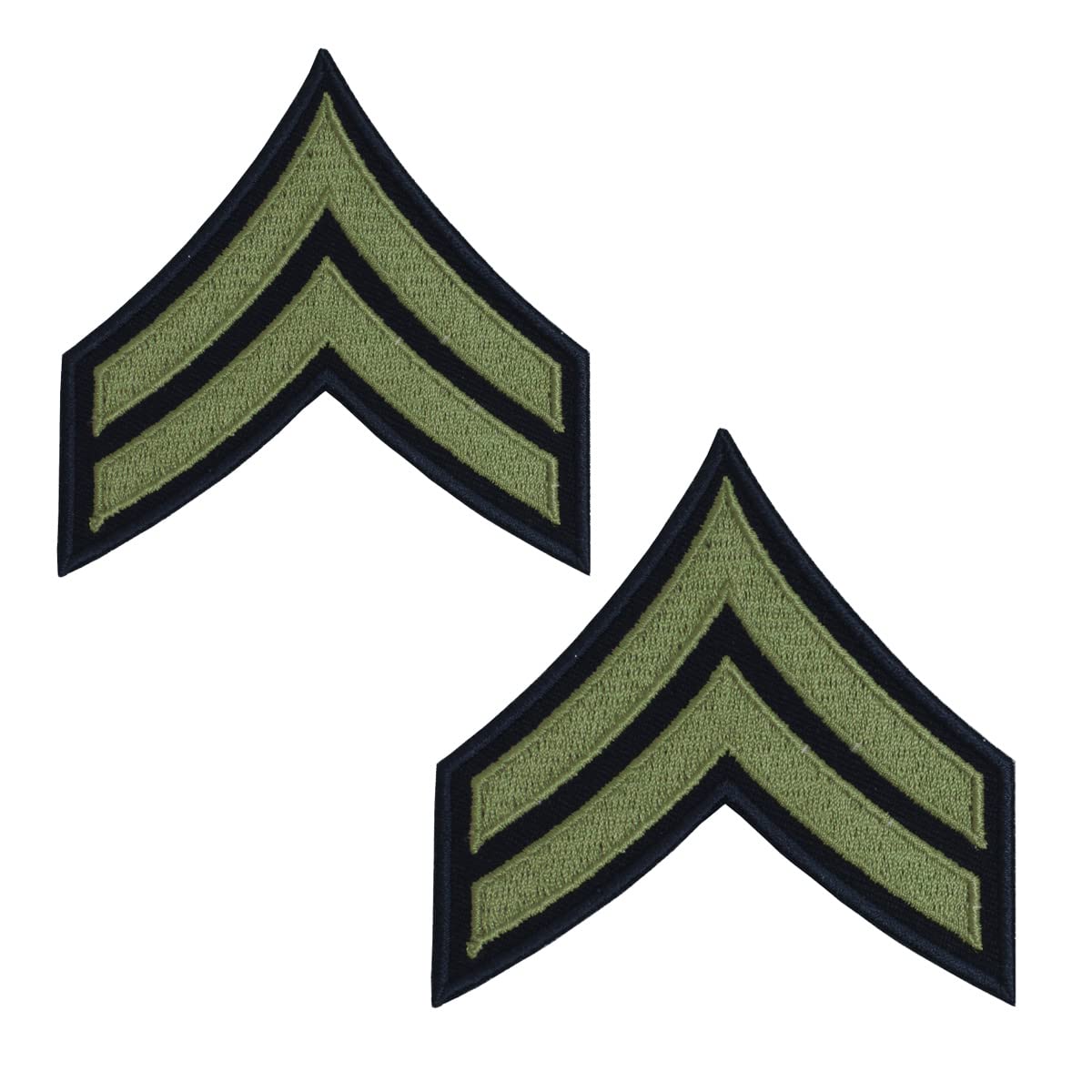 Epic Militaria Pair of Reproduction World War 2 US Army Olive Rank Patches (Corporal)