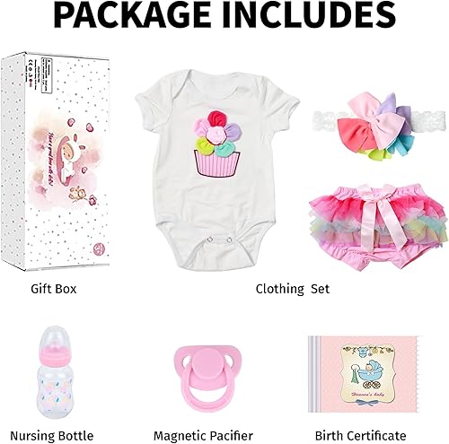 Miniatura 7 de SCOM Muñecas realistas de bebé recién nacido, niña negra, muñecas de bebé realistas de 20 pulgadas con cuerpo ponderado de vinilo afroamericano, set