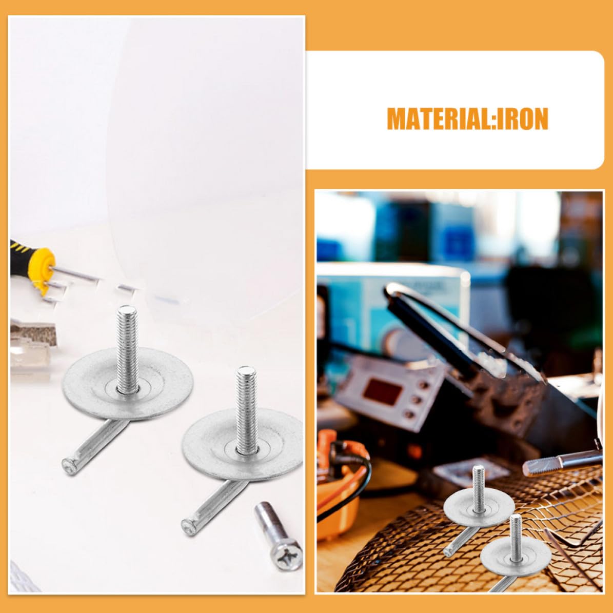 Cabilock Vis de Fixation pour Ventilateur sur Pied en Fer Argenté, Lot de 2 Pièces, Boulons de L pour Base Stable et Support Sécurisé