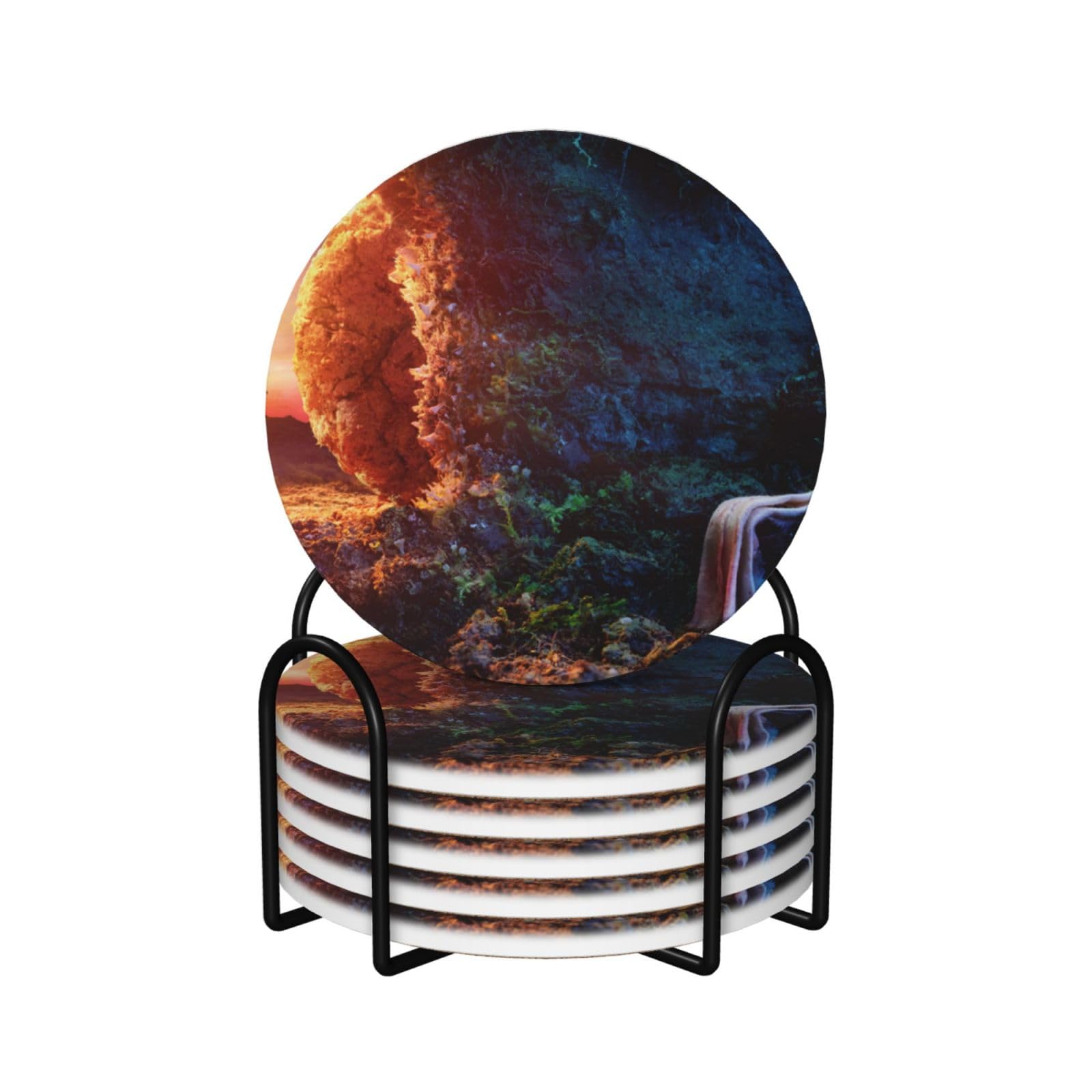 Dessous de verre absorbants en céramique pour cuisine et table basse