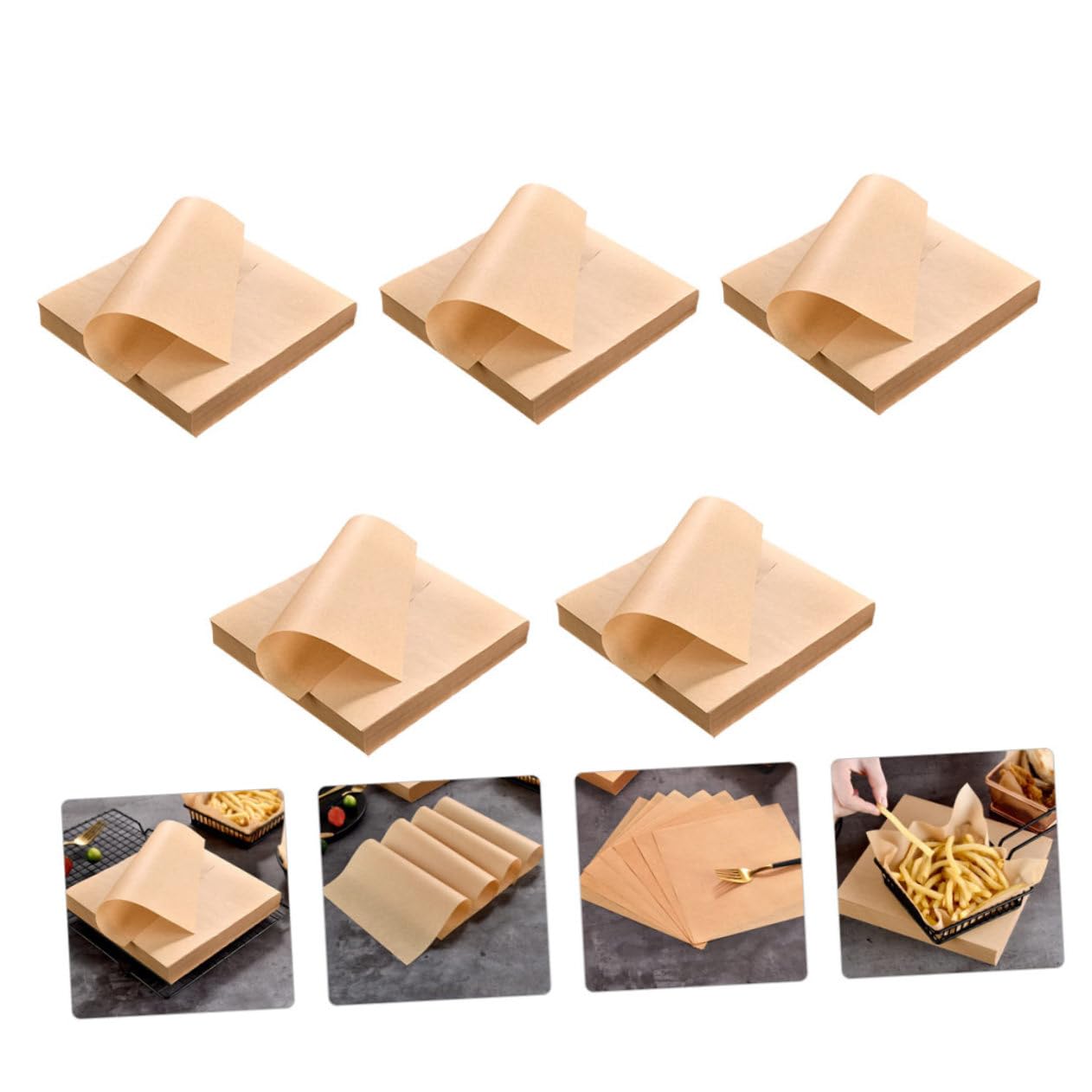 Papel Kraft Antigrasa Color Caqui 500 Hojas Absorbente y Ligero