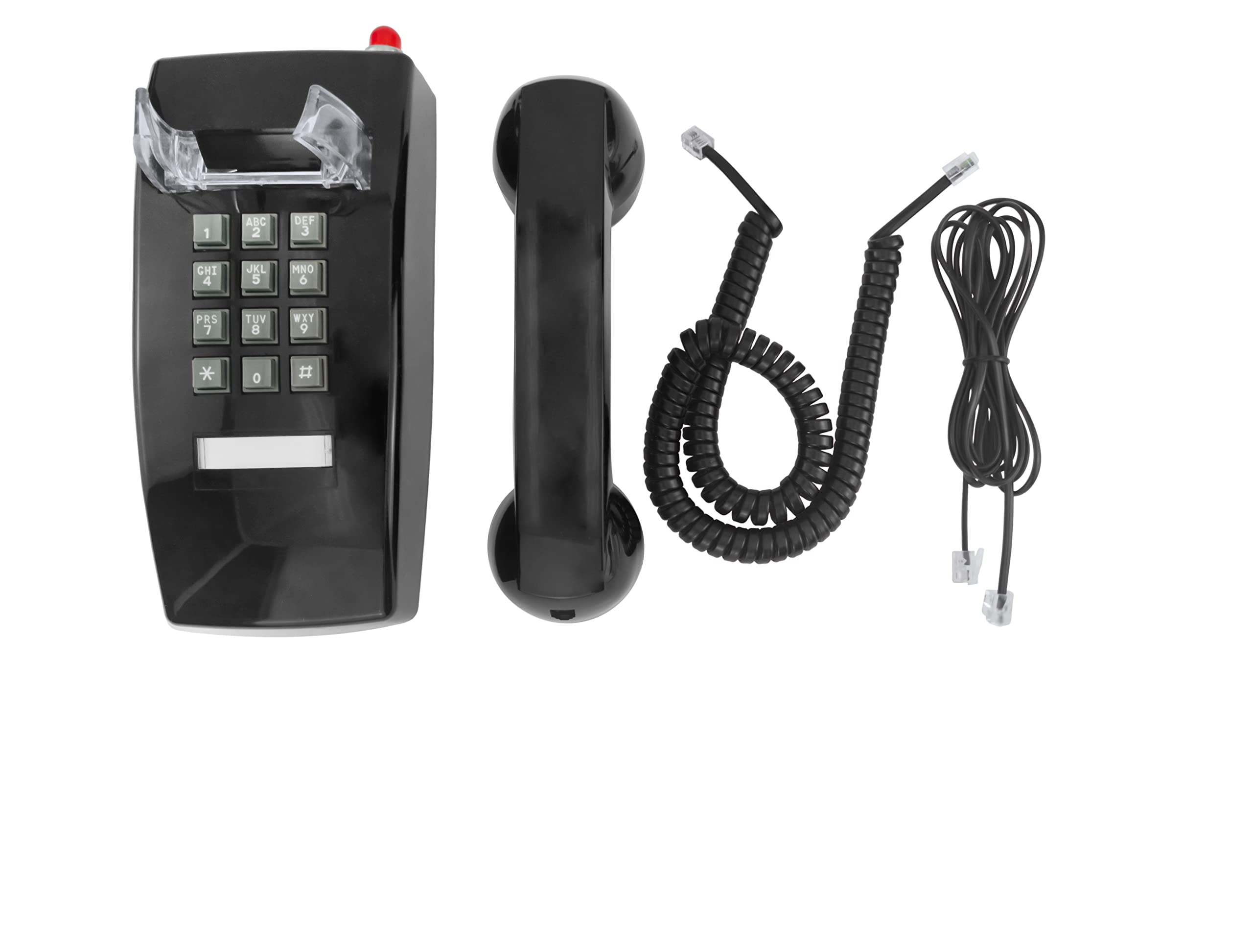 Opis WallFon Cable in Schwarz : Kabelgebundenes Nostalgie Wandtelefon für echte Retro Liebhaber