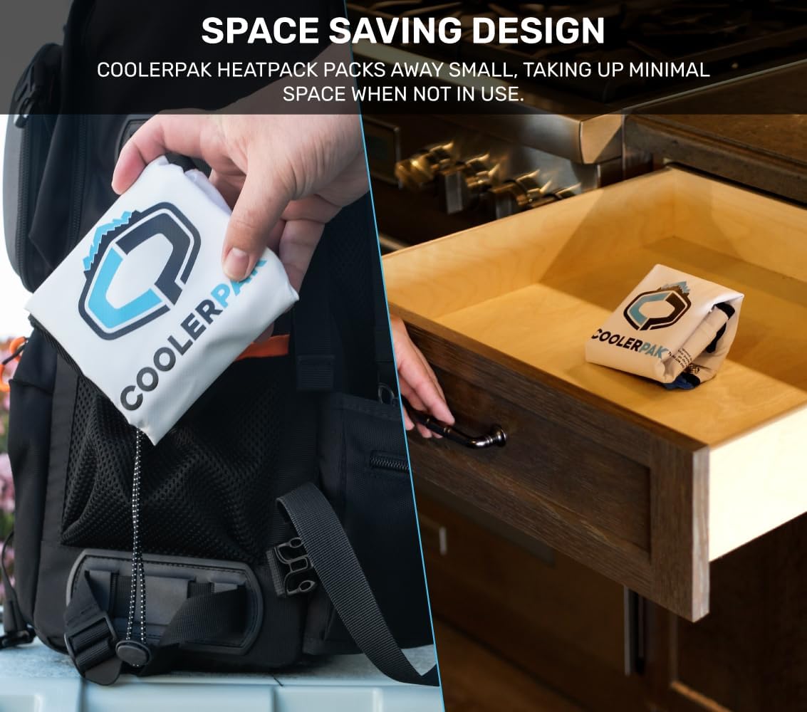 CoolerPak 7lb Refillable Reusable Heat Pack – Hook & Loop Fastener - Microwave Safe, Non-Toxic, Leakproof, Built Tough, Roll Up for Easy Storage