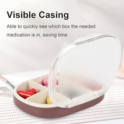 Miniatura 4 de Pastillero diario portátil de 6 compartimentos, pastillero de viaje para medicamentos, medicamentos, vitaminas y aceite de pescado (morado)