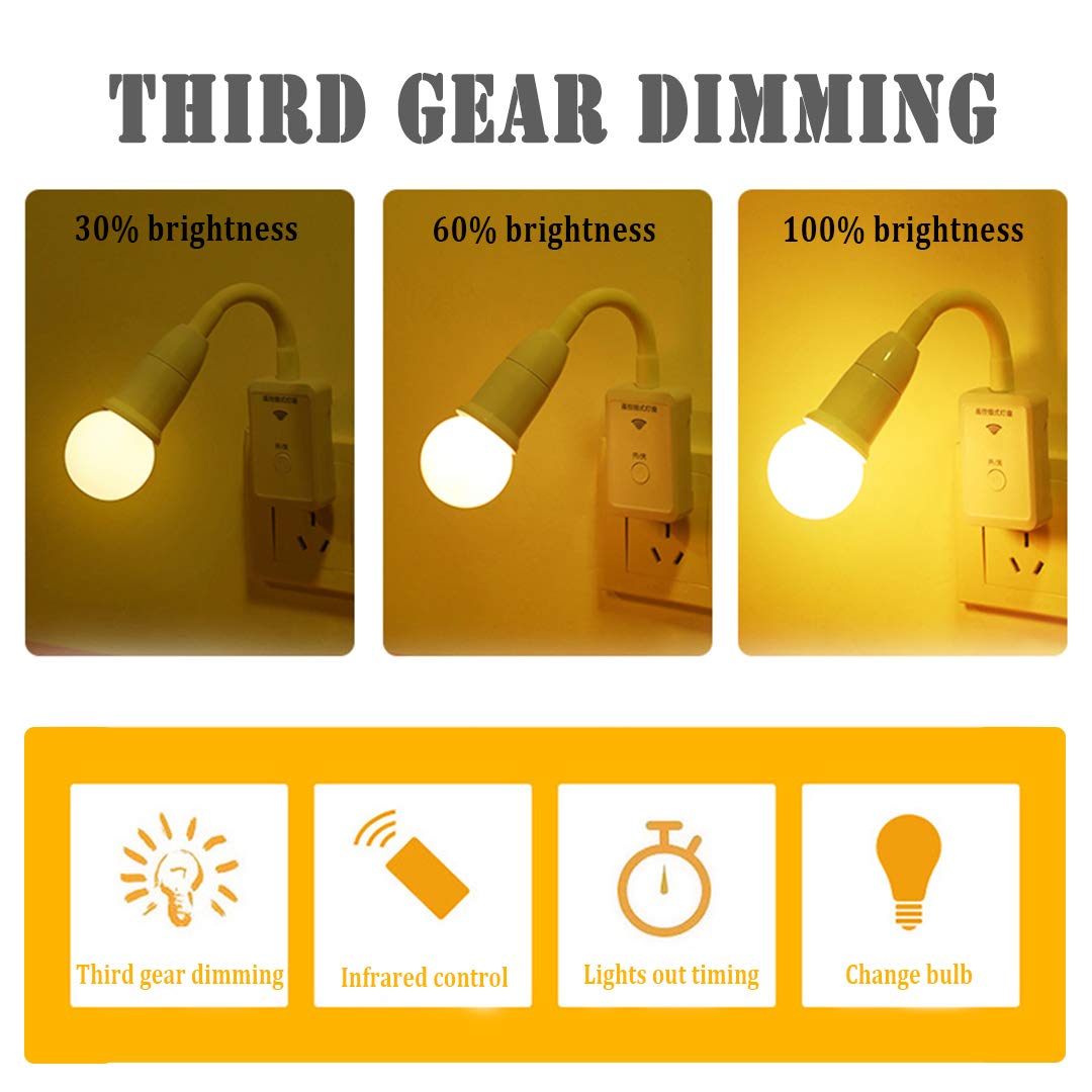 Inteligentny pilot zdalnego sterowania E27 lampa wtykowa adapter do sypialni elastyczna lampa ścienna typ UE wtyczka LED lampa ścienna adapter do gniazdka