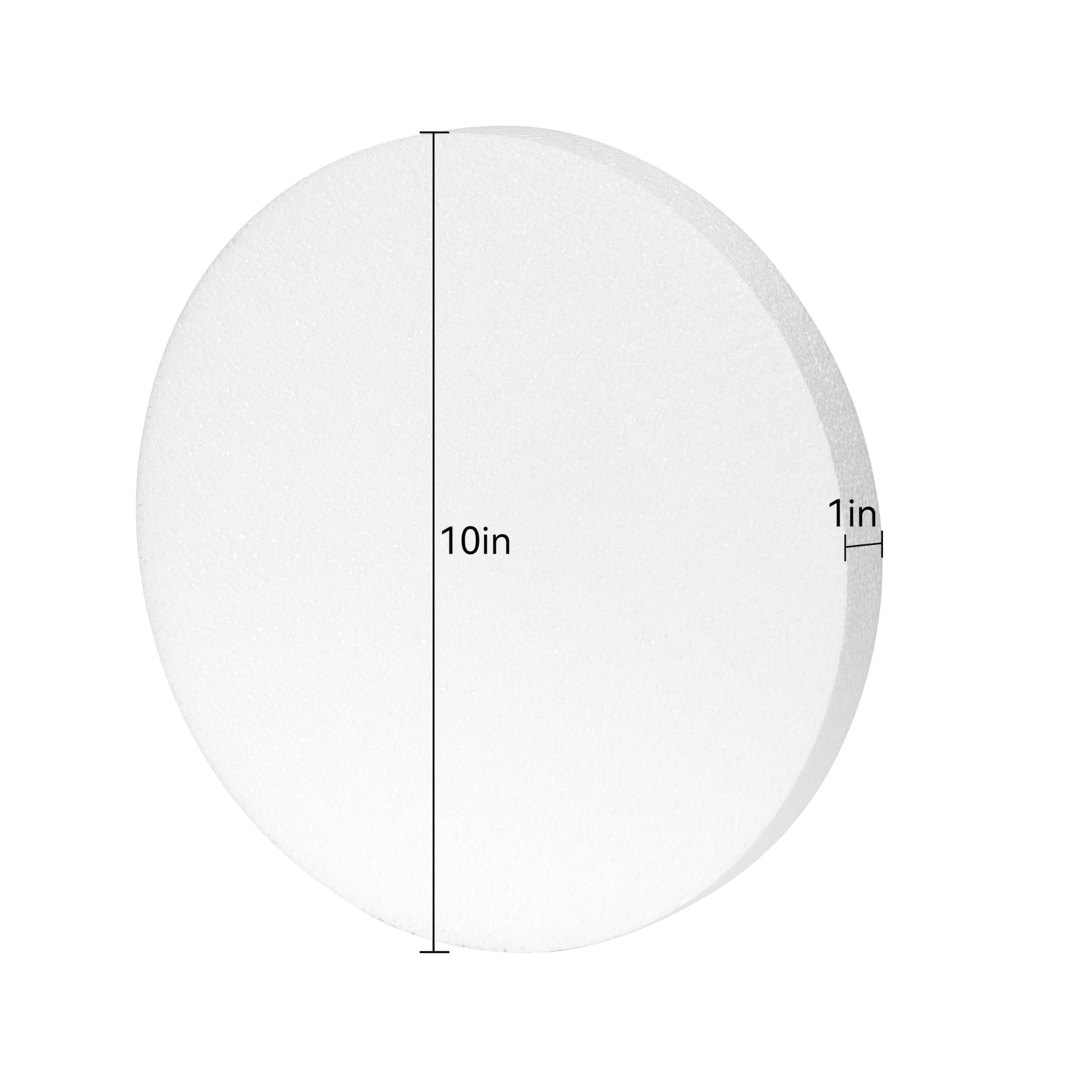 Crafare Círculos de espuma de 25,4 x 25,4 cm para manualidades, paquete de 4 unidades de poliestireno redondo de 1 pulgada de grosor, color blanco para bodas, vacaciones, Navidad, manualidades y