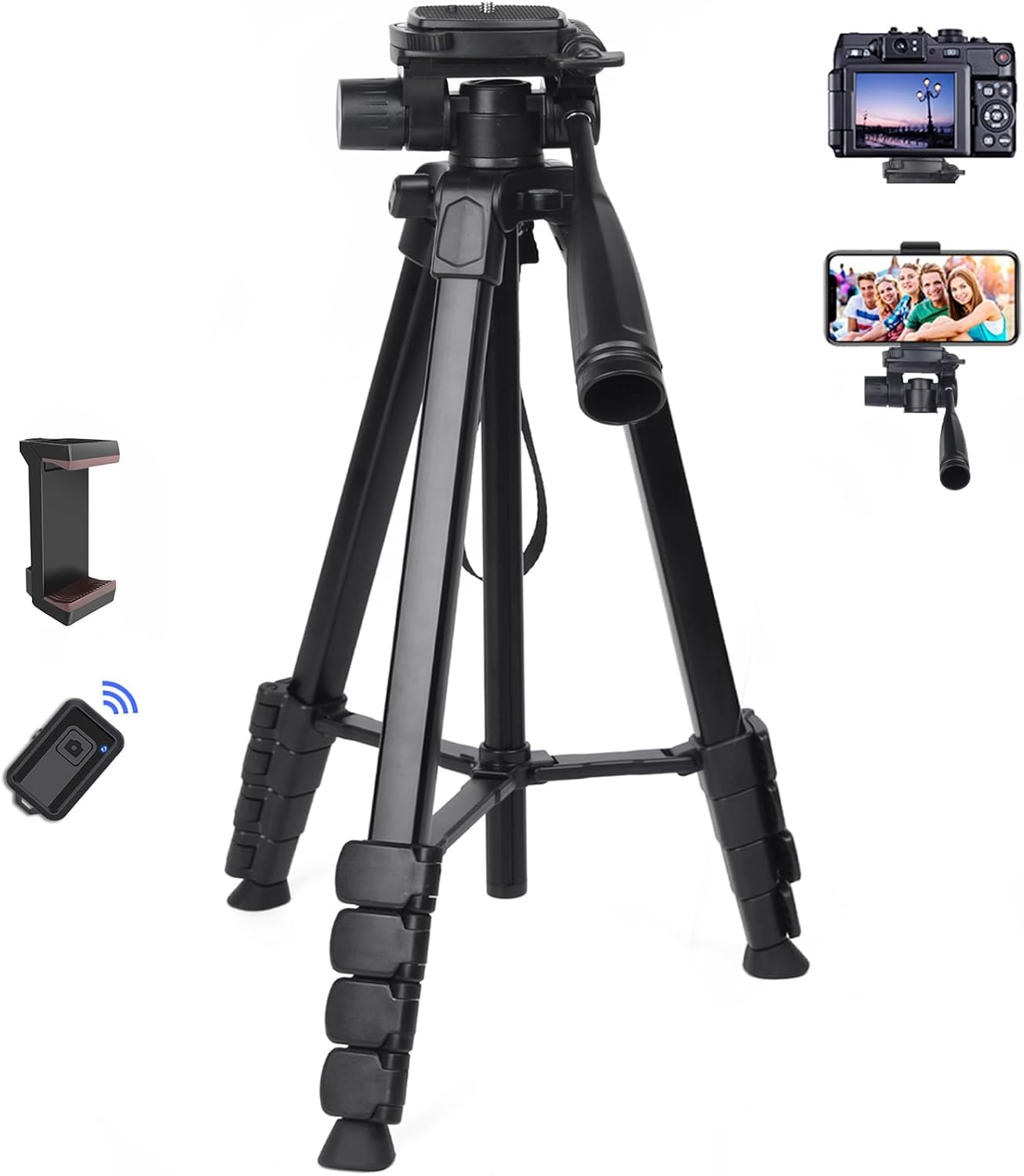 Camera Tripod for Canon Nikon Sony, LINKCOOL 67 Inch Lightweight DSLR