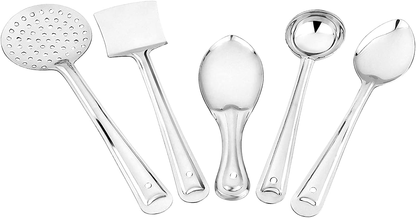 RNB Store Unique Stainless Steel Cooking & Serving Spoon (Set of 5)