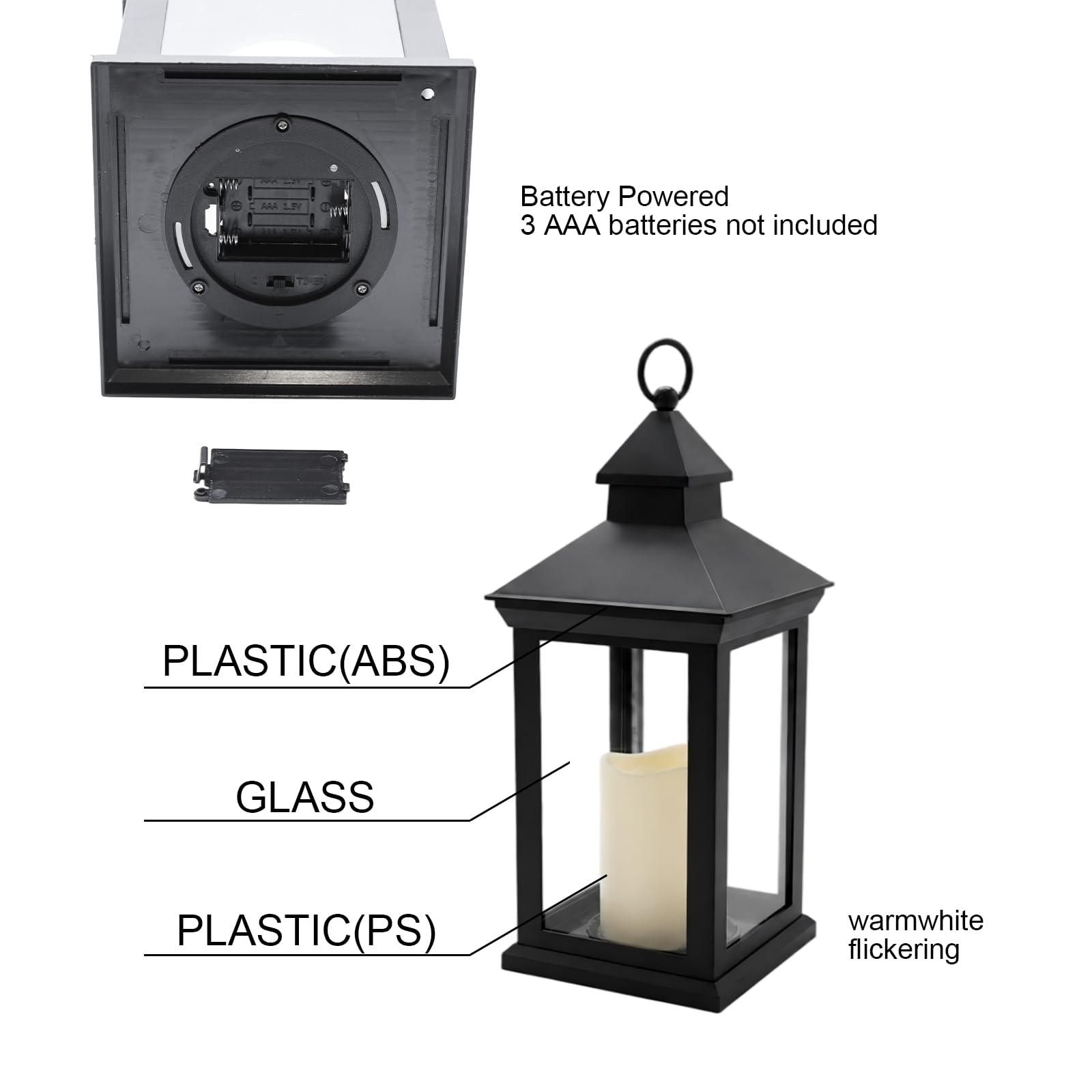 Lot de 2 lanternes LED à piles de 35,6 cm