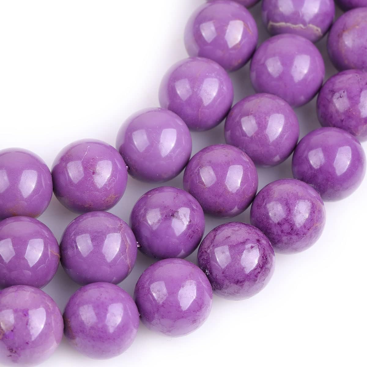 JOE FOREMAN 12mm Purple Phosphosiderite Semi Precious Gemstone Round Loose Beads for Jewelry Making DIY Handmade Craft Supplies 15"