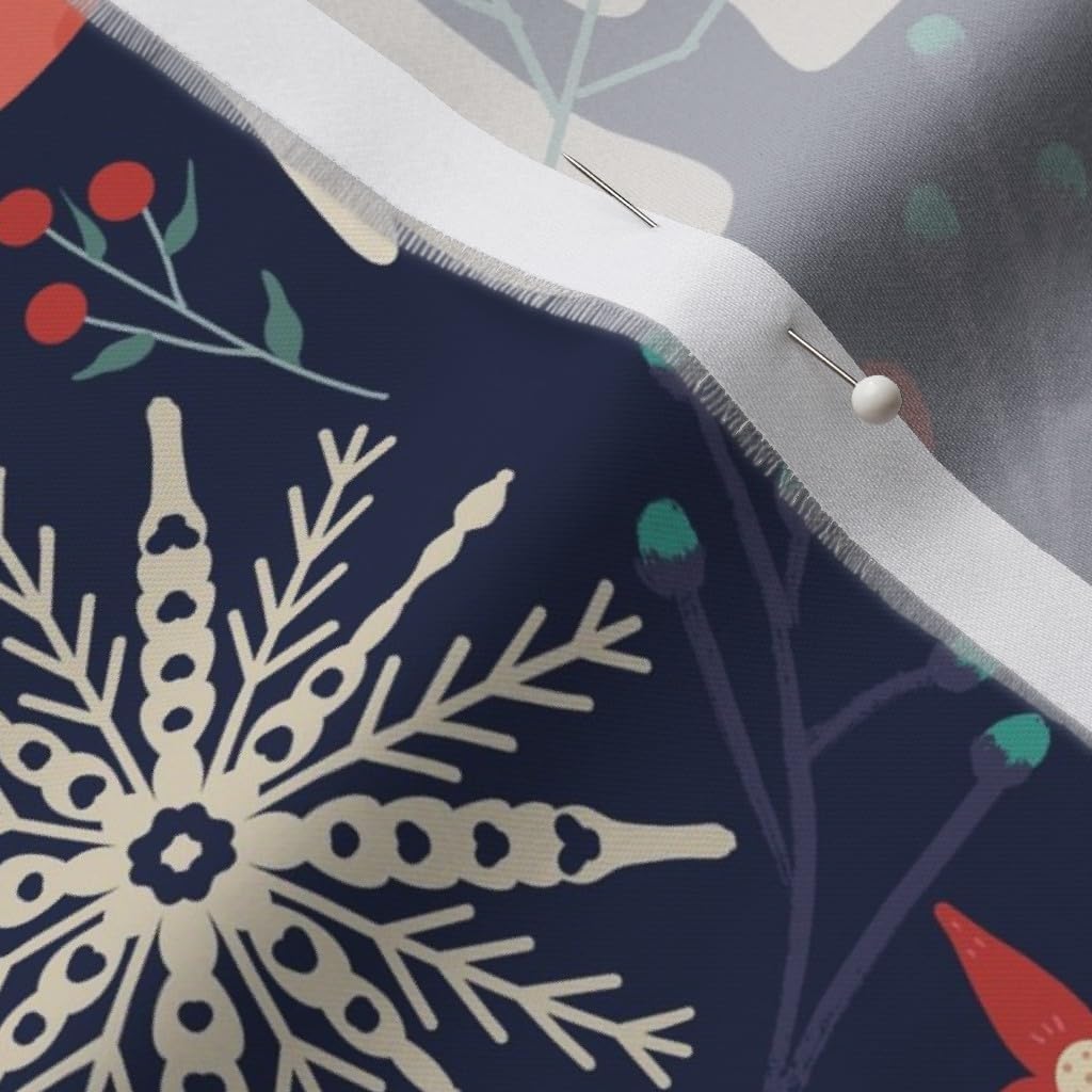 Spoonflower Fabric - Woodland Fairy Tale Whimsical Folk Seasonal Printed on Organic Cotton Sateen Fabric by The Yard - Sewing Quilting Apparel Home Decor