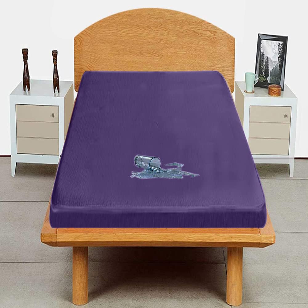 Trance Cotton Feel Terry Ultra Soft Waterproof Mattress Protector |Hypoallergenic Mattresses Cover (78x36 inch | 6.5x3 feet, Plum - Pack of 1)