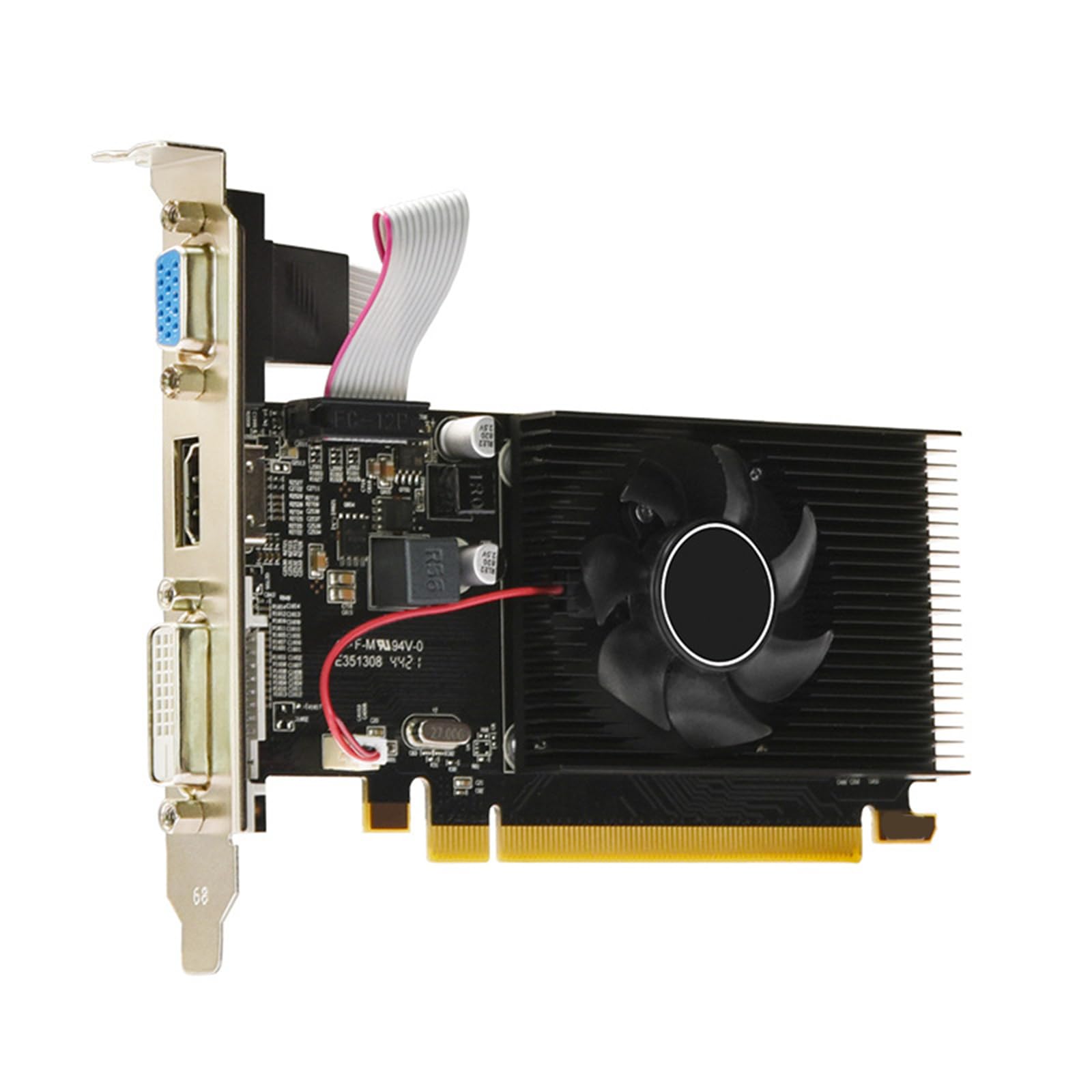Low Profile DDR3 64Bit Graphics Card With Cooling Fan PCIe 16X Computer Video For Office Home