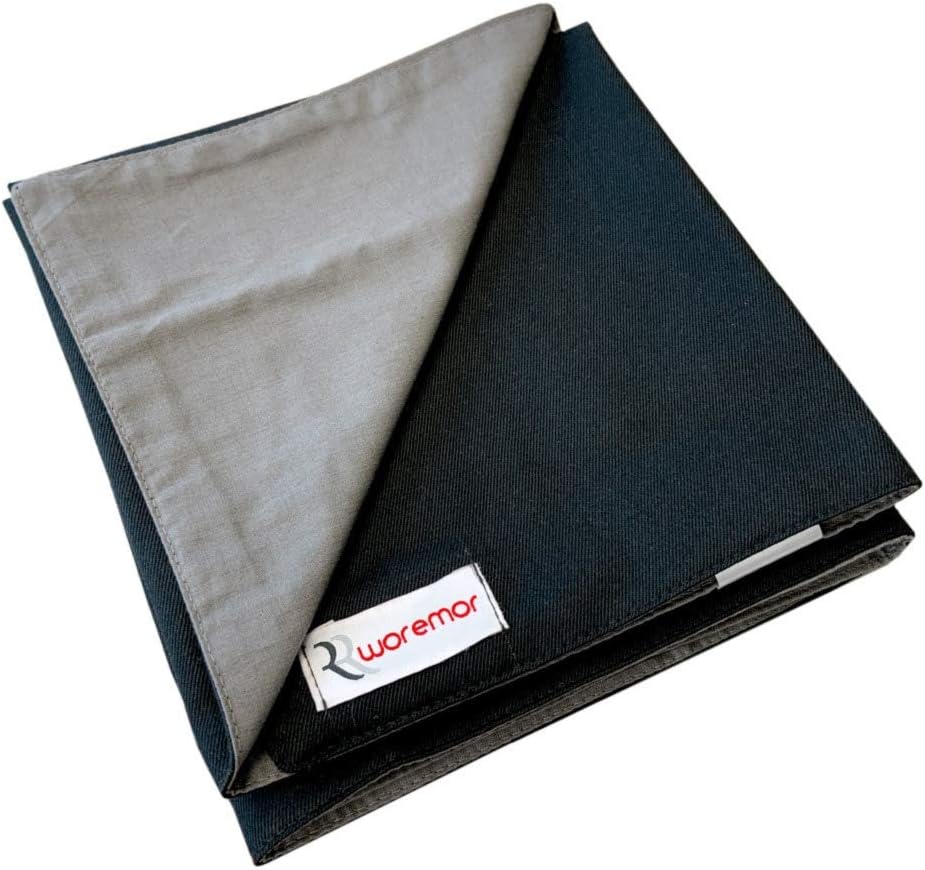 WOREMOR EMF Lap Blanket - Shielding RF and EMF from Cell Towers Smart Meters Cell Phones Microwave Wireless Devices (Medium, Black)