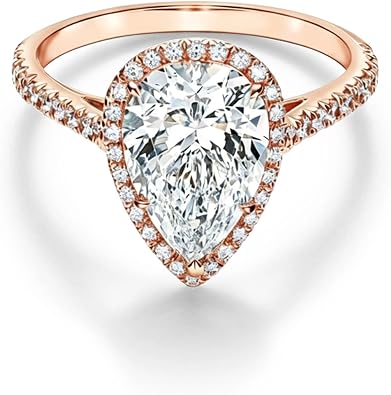 Moissanite Rings for Women 1 CT Pear Shaped Wedding Ring Engagement Rings for Women White Gold S925
