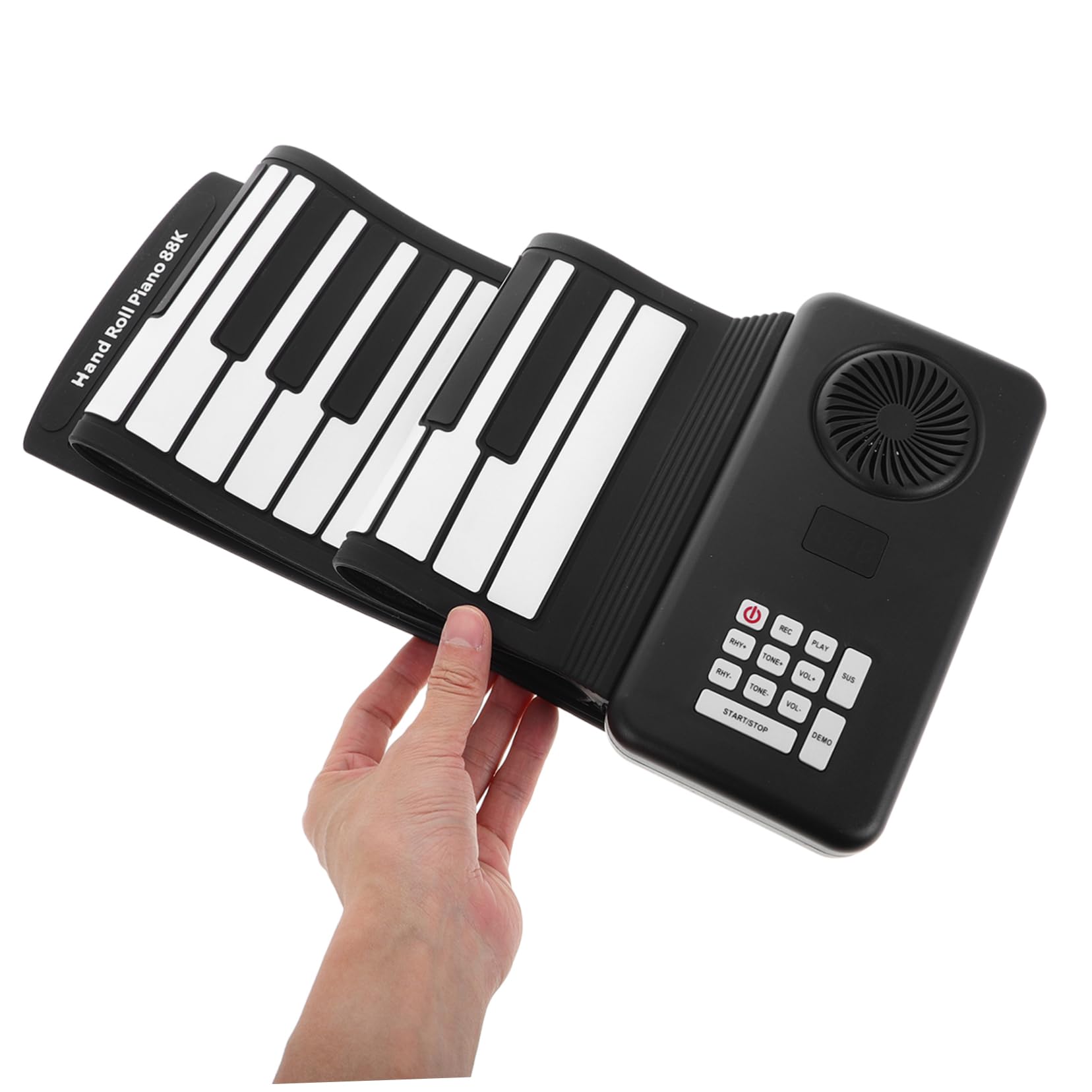 Pianoforte in Silicone con Altoparlante Integrato Portatile Pieghevole 88 Tasti e Alimentazione Usb, Tastiera Elettronica Roll Up per Principianti in Viaggio