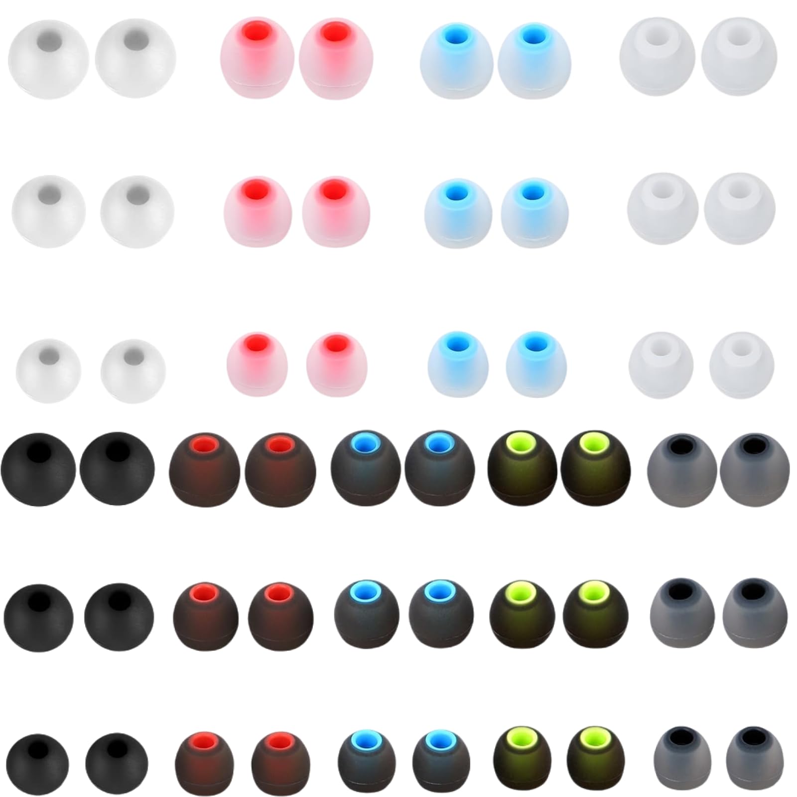 54Pcs Earbud Replacement Tips，Ear Bud Rubber Tips Silicone Earbud Tips Earbud Covers Silicone Tips Headphone Covers for Ears Headphone Ear Covers