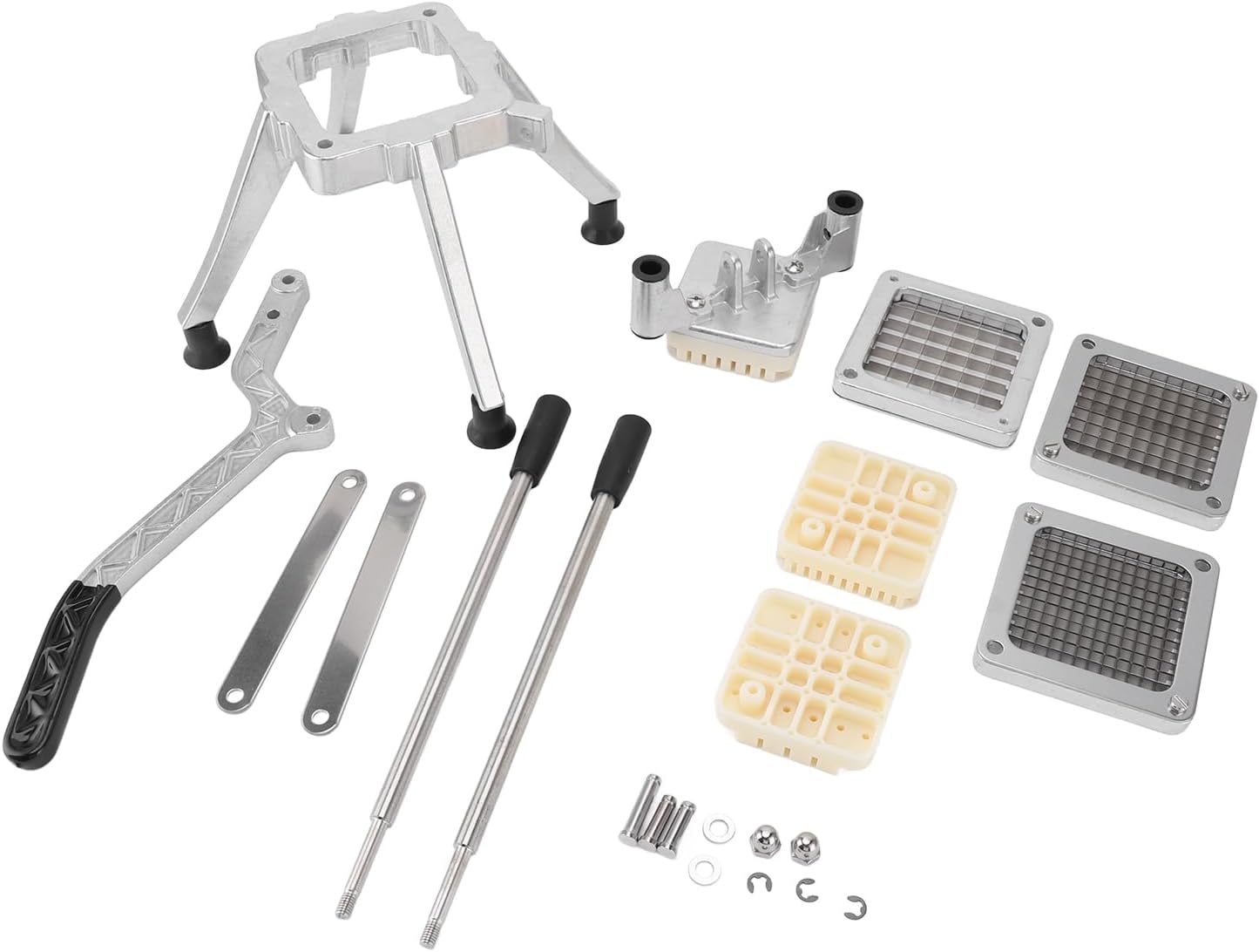 Asixxsix Commercial Vegetable Chopper, Aluminum Alloy French Fry Cutter with 3 Replacement Blades Manual Operated Onion Dicer for Restaurants Home Kitchen