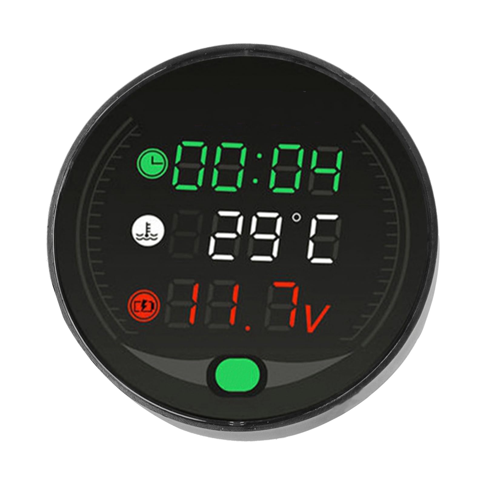 Voltímetro de motocicleta universal y termómetro de agua digital LED 8