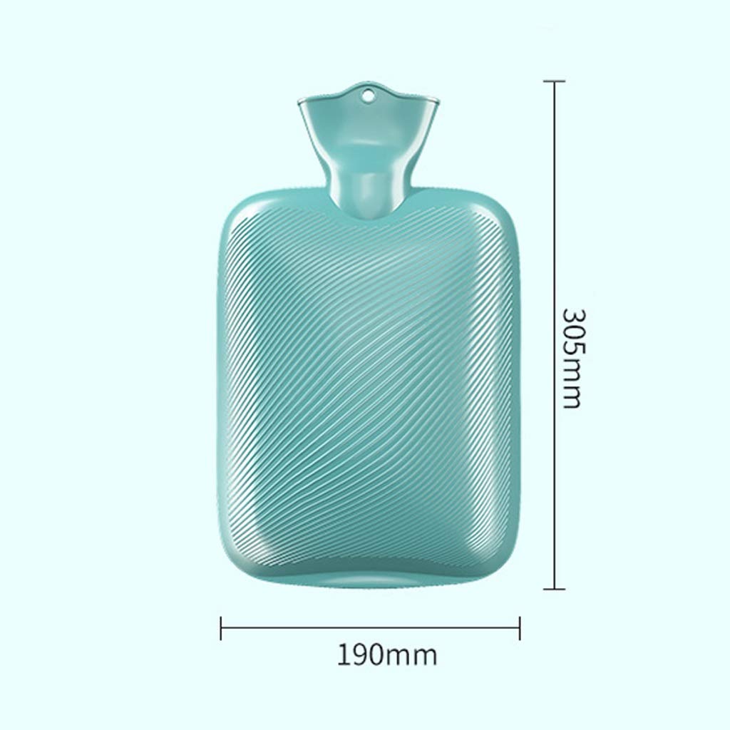 Botellas de agua caliente Botella de agua caliente de goma ideal for aliviar el dolor Botella de agua fría y caliente Bolsa de agua caliente de 2 litros con funda tejida for adultos o niños B