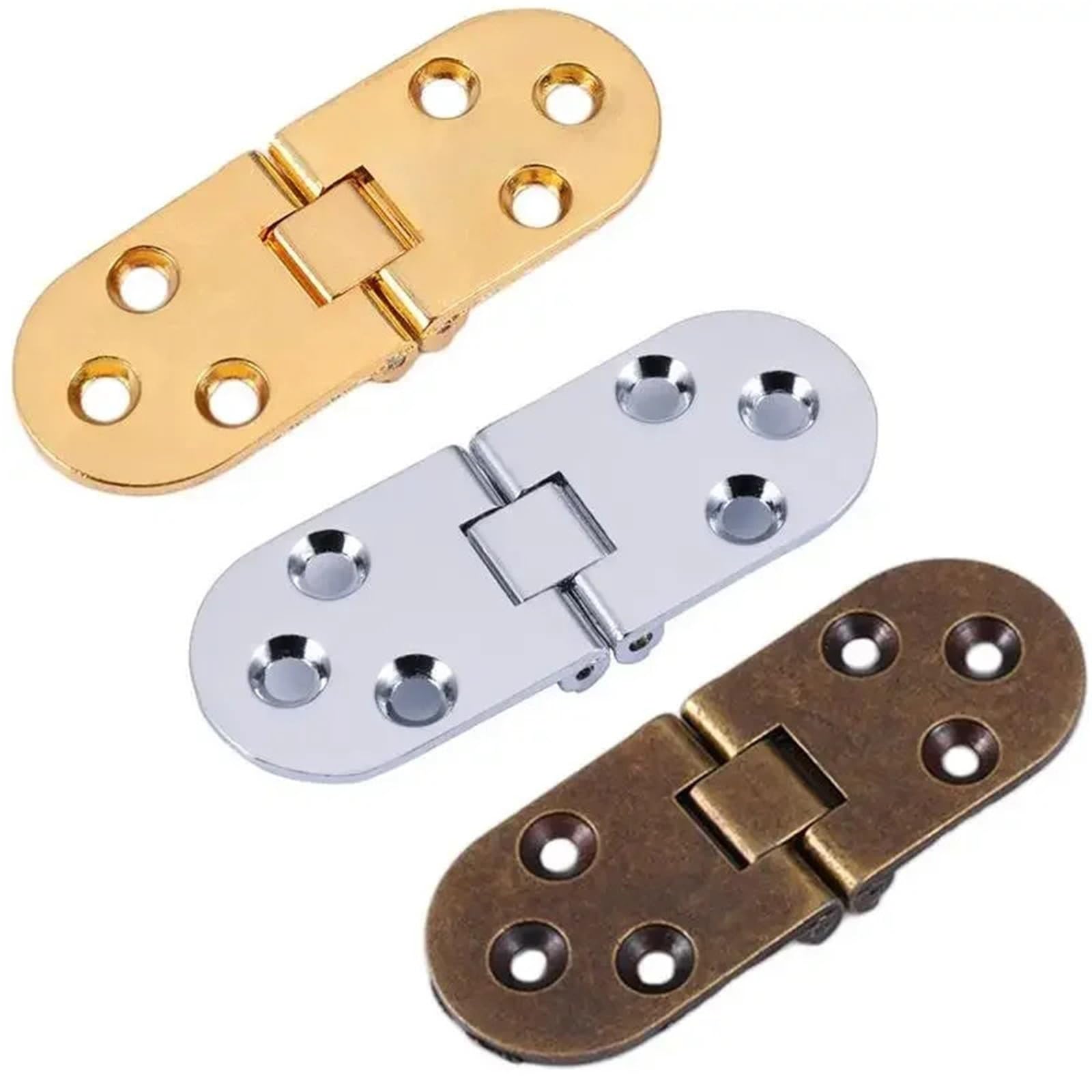 Składane akcesoria na biurko, zawias, stop cynku, 80 x 30 mm, szafka okienna, 4 szt. (jasny srebrny)
