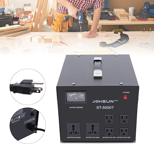 Miniatura 2 de Medidor resistente del regulador del transformador del convertidor del voltaje de 5000 vatios - paso arriba/abajo 110V/220V