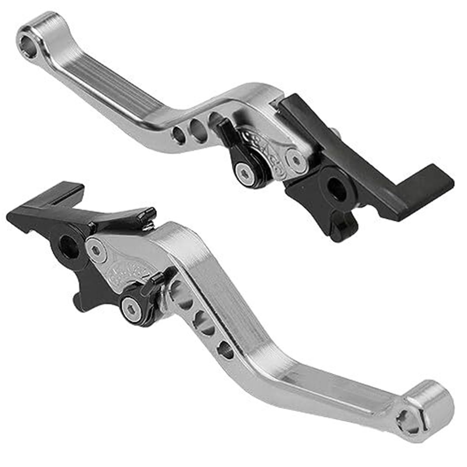 FLBZBLKASL Motorcycle Short Brake Clutch Levers 1 Pair Motorcycle Break Clutch Levers Adjustable 7/8" Motorbike Brake Handle Lever 22mm Handlebar CNC Aluminum Double Disc