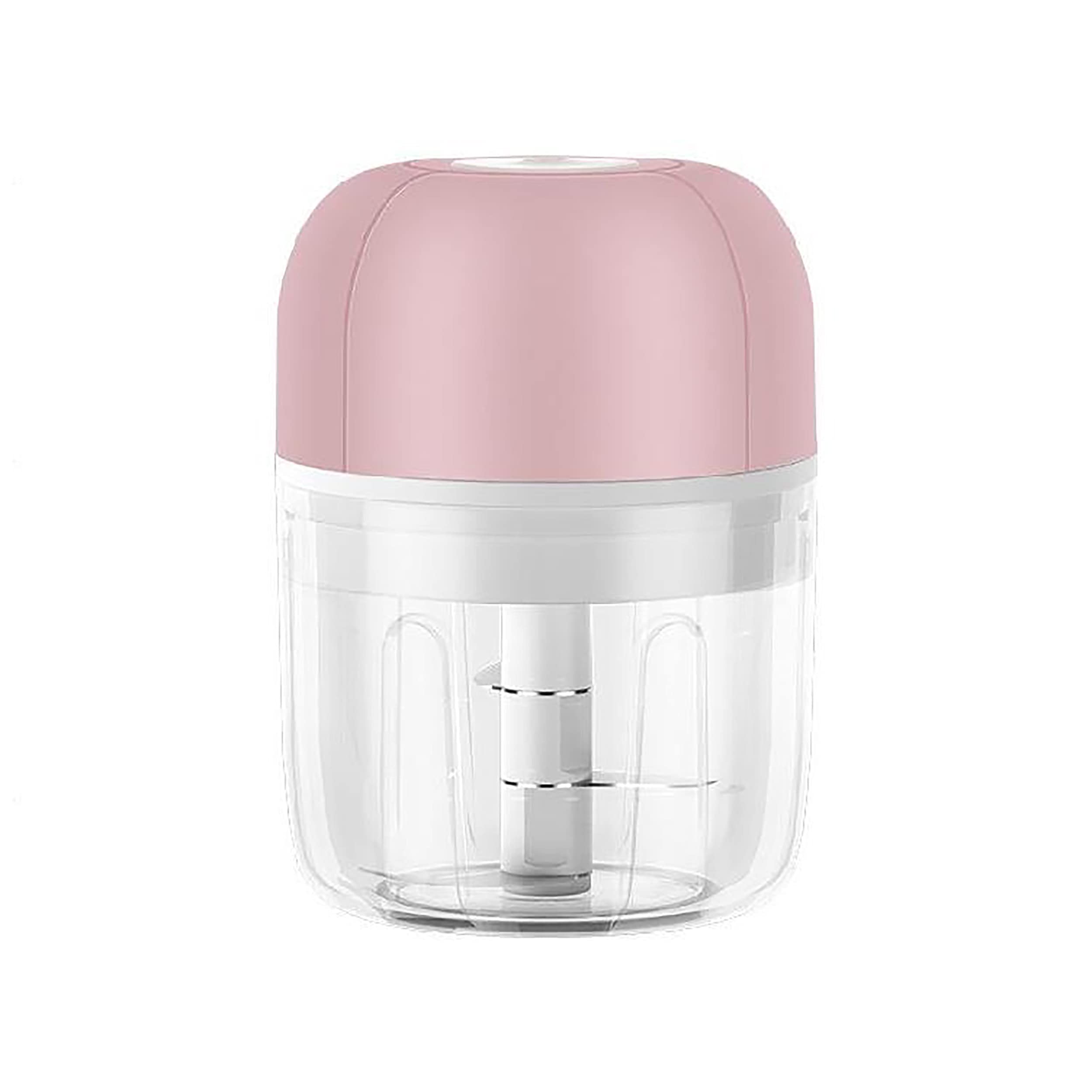 LBDElectric Food Chopper, Mini Garlic Choppers with USB Charging, Wireless Portable Vegetable Cutter, Waterproof Mincer, Multi Processor for Onion/Meat/Seasoning/Baby Food (250ml) Pink