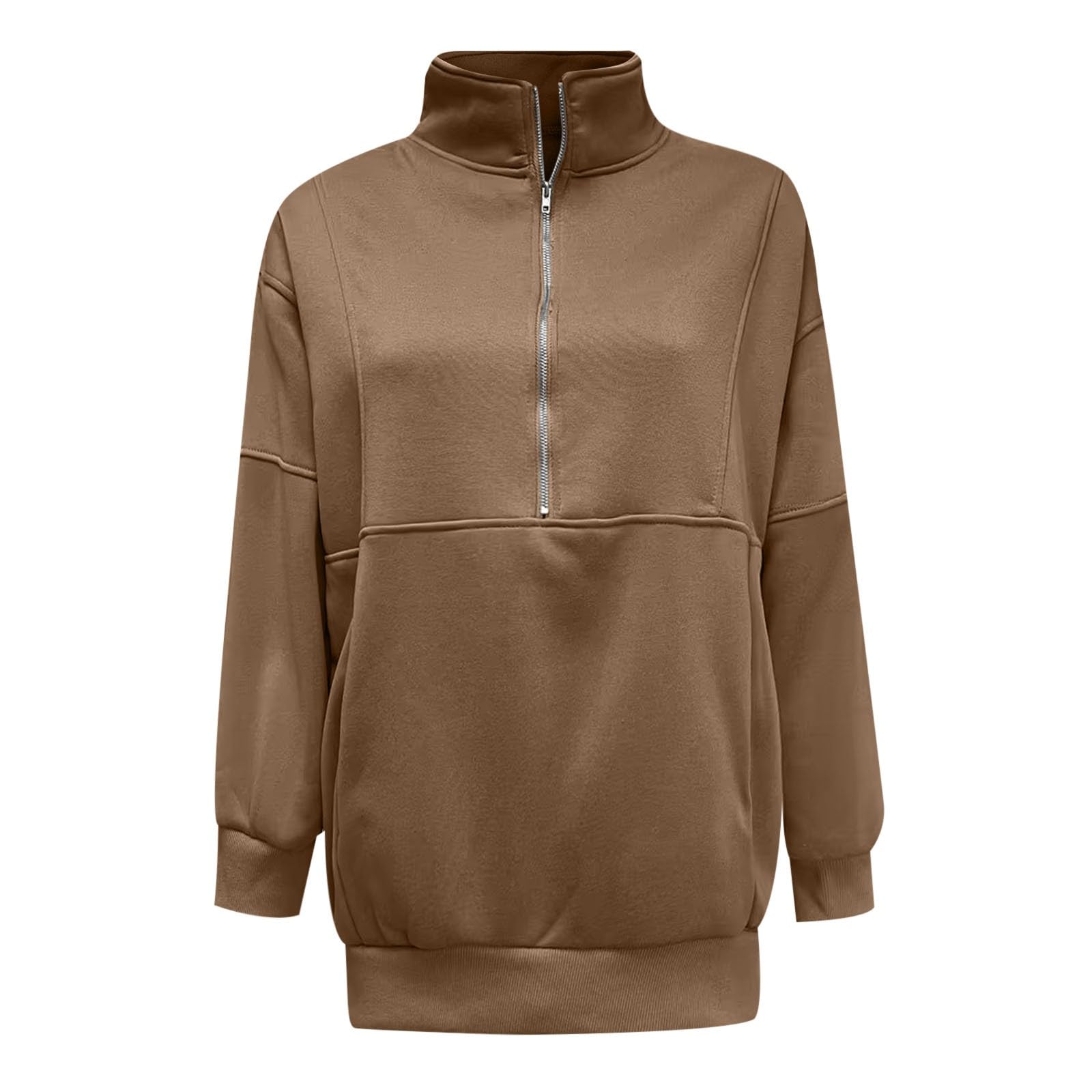 Sudaderas con cuello redondo y bloques de color para mujer, informales, personalizadas, con forro polar, cuello alto, ajuste holgado, con cremallera, lindos suéteres gráficos, delgados, de dibujos