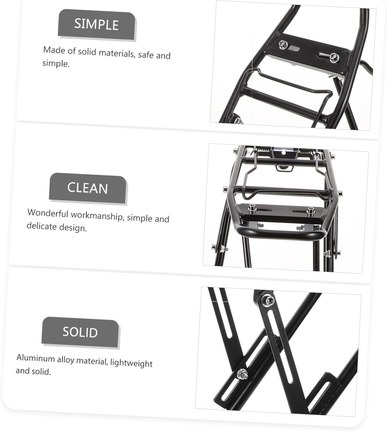 Stable Rear Bike Rack for Mountain and Road Bikes Bicycle Rear Seat Rack Easy Installation for Bikes and Electric Bikes for Outdoor Cycling