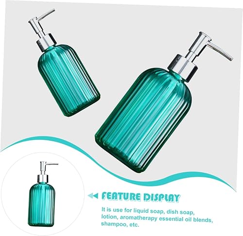 Miniatura 2 de Lurrose Refillable Glass Pump Bottle Hand Soap Dispenser for Bathroom Kitchen Shampoo Lotion Body Wash Liquid Soap Pump Jar