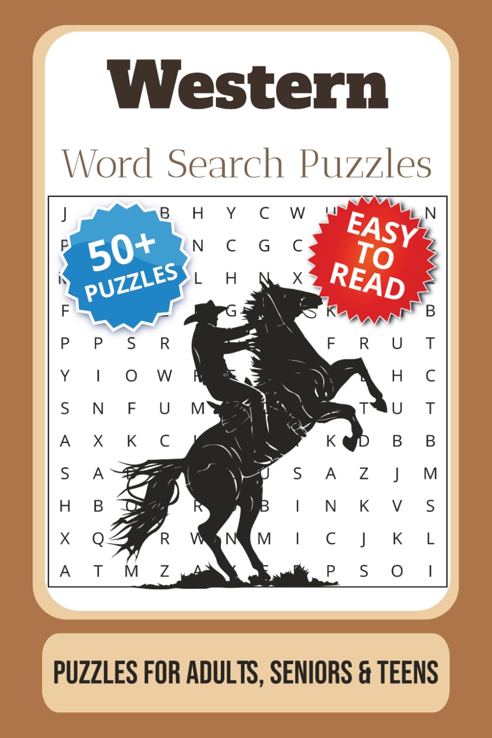 Western Word Search Puzzle Book: Word Searches with Easy to Read Print about Western, Cowboy, Rodeo, and More | 6x9 inches, 110 pages | 50+ puzzles … Gift for Vacations, Holidays and Free Times