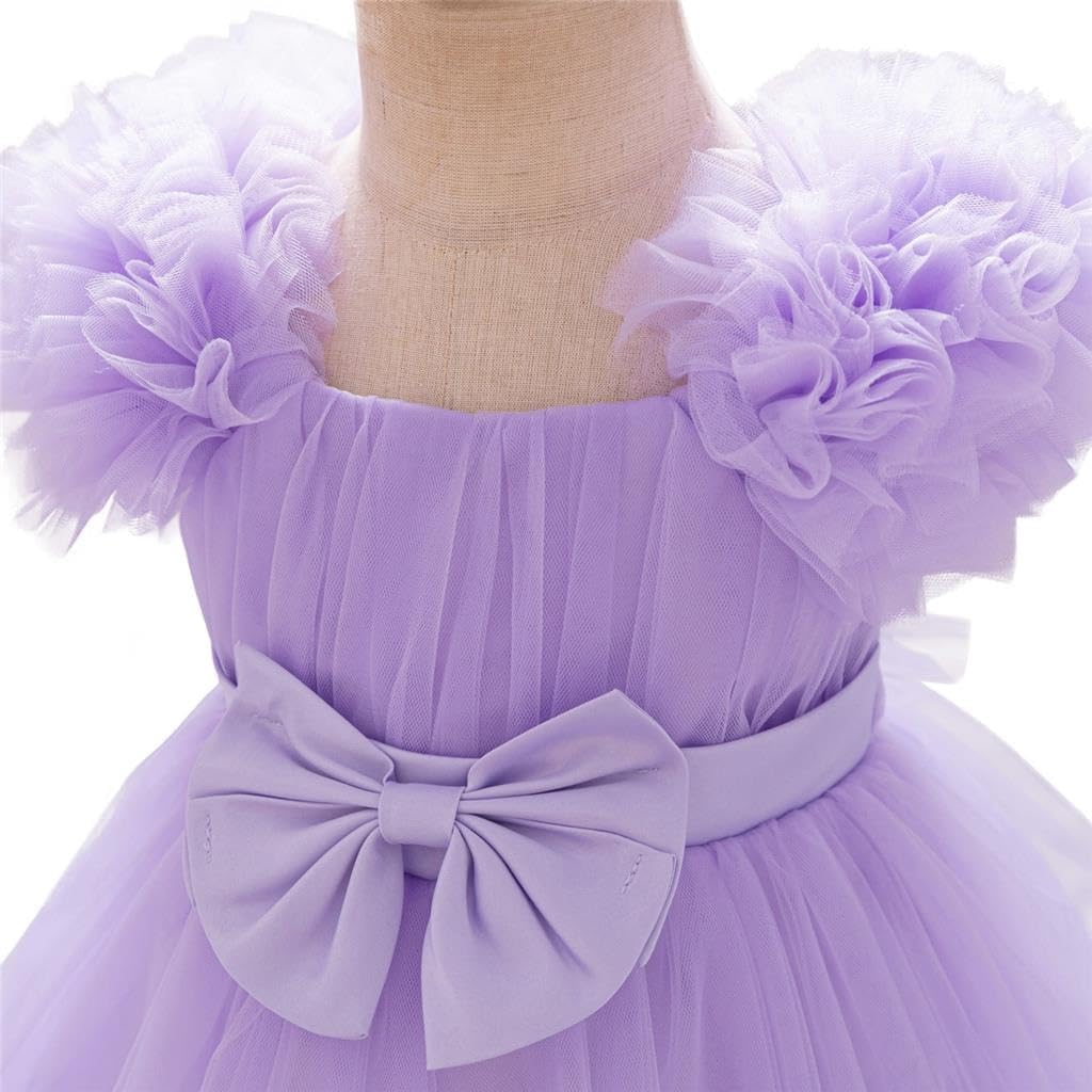 Dressy Daisy Baby Girls' Flower Girl Dress Tulle Ball Gown with Headband for Wedding, Party, Pageant or Special Occasions