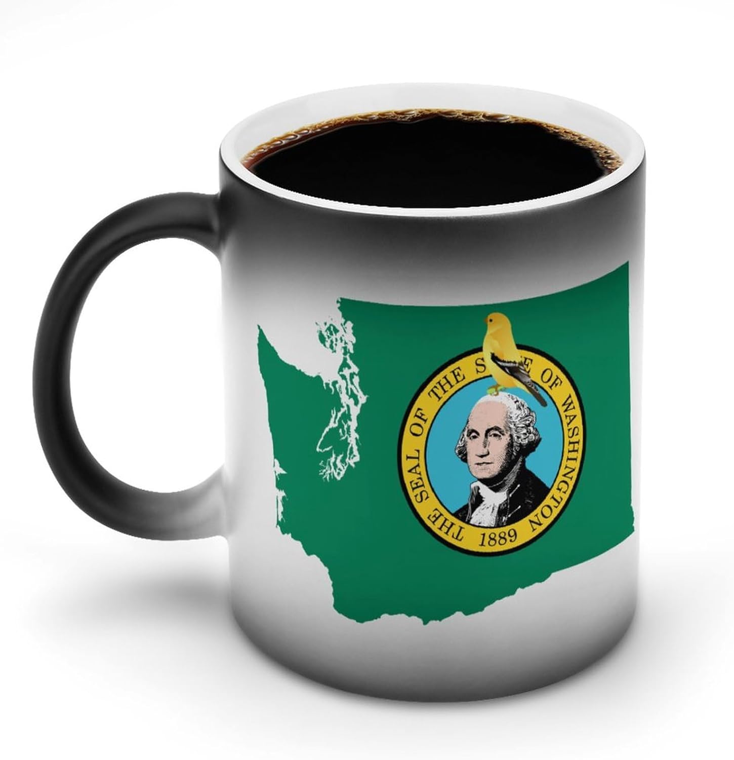 Washington Goldfinch Flag Funny Color Changing Coffee Mug Ceramic Magic Cup Personalized Discoloration Tea Mugs