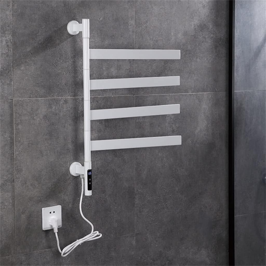 Rotatable Towel Dryer Intelligent Electric Warmer Heated Rail Bathroom Accessories Rack Digital Display (Color : D Size : As Shown)